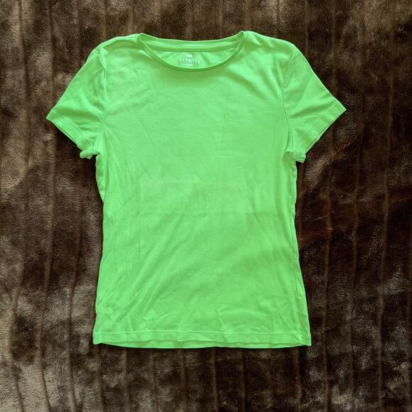 Talbots Tops - Talbots PP Solid‎ Green Pima Cotton Soft Knit Cap Sleeve Scoop Neck T-Shirt FS